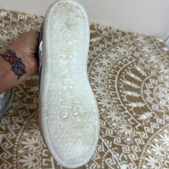 Skechers Girls Energy Lights E-pro SNEAKERS Gray Lace up Mid Top 20090L Sz 8 - Picture 5 of 9